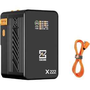 ZGCINE ZG-X222 بطارية V-Mount 222Wh/14.8V، PD3.1 140W USB-C و3 منافذ D-Tap (22V Boost) مع شاشة 1.4 بوصة لكاميرات Sony/Canon/Nikon، والشاشات، وأضواء الفيديو - 2.95 رطل، برتقالي in Kuwait