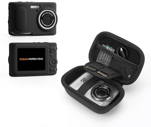 مجموعة حافظة الكاميرا للكاميرا الرقمية KODAK PIXPRO FZ45، حافظة صلبة مع غطاء كاميرا من السيليكون الناعم، تصميم واقي للعدسة، تخزين بطاقة SD للسفر، حقيبة لطيفة صغيرة in Kuwait