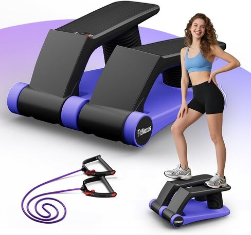 Air Compression Resistance Stepper – Adjustable Mini Stair Climber for Home Cardio Workout, Portable Stepper Machine with LCD Display, 5-Level Adjustable Resistance, Non-Slip Pedals (Red and Black) in Kuwait