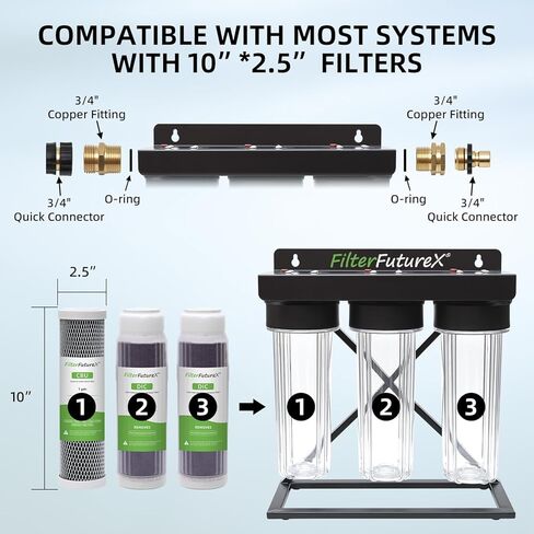 3 Stage Deionized Water car Wash System Spot Free Car Rinse Spotless car Washing Coconut Carbon Block Filter+2 DI Filters for Car/RV/Motorcycle/Window Washing No Spots 3/4" Inlet/Outlet in Saudi Arabia