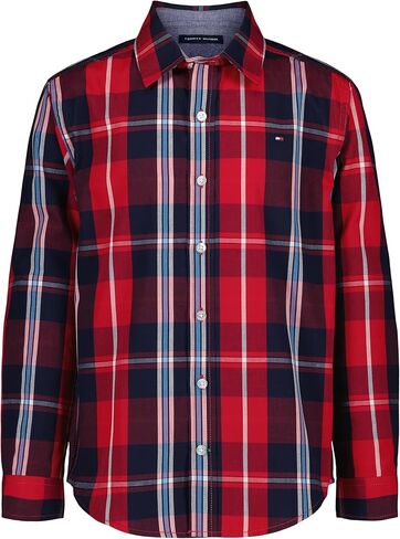 Tommy Hilfiger Boys' Long Sleeve Woven Button-down Shirt, Lightweight & Breathable in Saudi Arabia