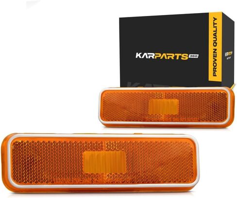 Karparts360 لعام 1984-1989 Dodge D100 Front Side Marker Lights Assembly Unit Driver and Side Passenger | زوج | CH2550101 CH2550101 | 3587436 3587436 in Kuwait