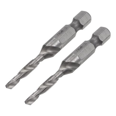 مجموعة مثقاب وريشة صنبور، 1/4 بوصة ساق سداسية M4 × 0.7 متري غير مطلي عالي السرعة من الفولاذ 4341 أداة حفر فلوت حلزوني قطعتين in Saudi Arabia