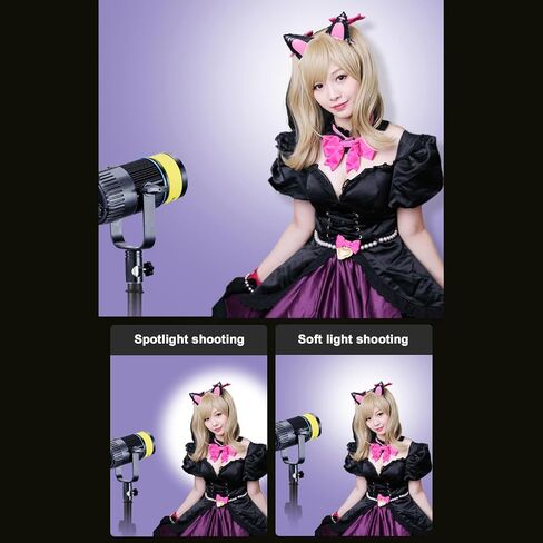 Gugxiom 15W RGB LED Video Light, 2700K-6500K Full Color 1500LM 5500lux CRI96+ COB Continuous Output Lighting, 4 Scenes, for Video Recording, Photography (US Plug) in Saudi Arabia