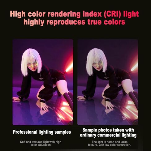Gugxiom 15W RGB LED Video Light, 2700K-6500K Full Color 1500LM 5500lux CRI96+ COB Continuous Output Lighting, 4 Scenes, for Video Recording, Photography (US Plug) in Saudi Arabia
