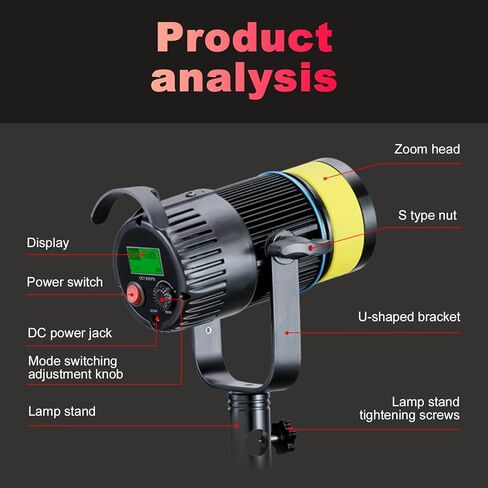 EBTOOLS COB RGB LED ضوء فيديو، 15 وات درجة حرارة اللون المزدوج 2700K 6500K عالية CRI 96+ 1500LM 5500lux، مع جهاز تحكم عن بعد 4 تأثيرات ديناميكية 20 50 تكبير، للتصوير الفوتوغرافي في الاستوديو (قابس الولايات المتحدة) in Kuwait