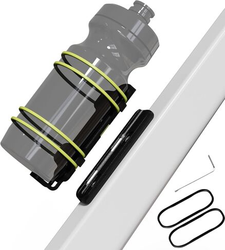 Rcool Universal Magnetic Cycling Bike Bottle Cage, Sturdy Bike Cup Holder Rack, Bicycle Drink Cage, Secure No-Fall Buckle,with Straps and Screw Tool, Black,for 2.25-3.94" Bottles in Saudi Arabia