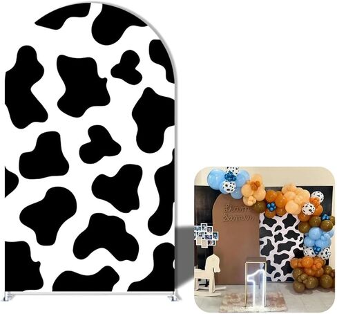 Howdy Baby Cowboy Country دش الطفل حفلة التعميد غطاء خلفية قوس خلفية منحنية، قماش سباندكس مرن (حزام رعاة البقر، 7.2FT (7.2x4ft)) in Kuwait