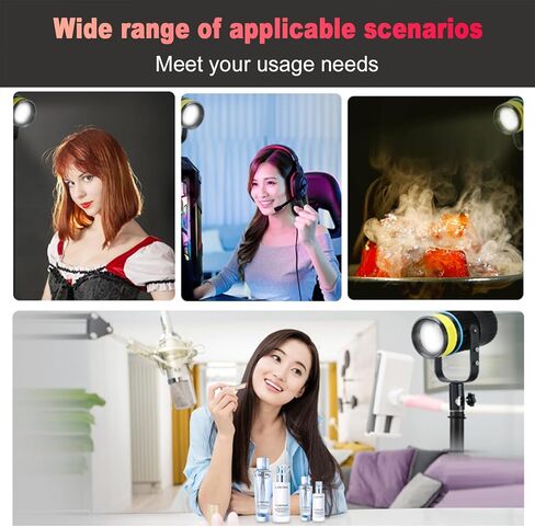 Yoidesu RGB Professional Cob Video Light، 2700K-6500K إضاءة استوديو مع جهاز تحكم عن بعد بالأشعة تحت الحمراء، CRI 96+، 4 تأثيرات إضاءة مستمرة لتسجيل الفيديو وصناعة الأفلام الفوتوغرافية (قابس أمريكي) in Saudi Arabia