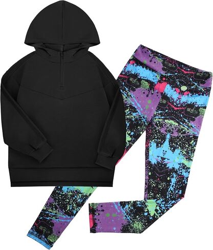 GRACE KARIN Girls Hoodie + Leggings Set Teen Long Sleeve Fashion Sweatshirts Sweatpant Fall Outfit Winter Clothing 6-14 in Saudi Arabia