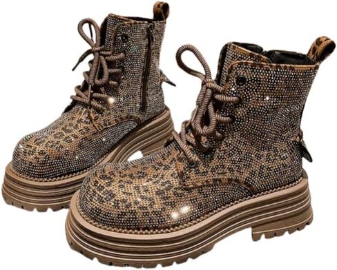 Women's Thick-Soled Leopard Print Round-Toe Platform Shoes with Anti-Slip Rubber Sole. Comfortable and Versatile. Suitable for Outdoor and Daily use. Seasonal Style. in Saudi Arabia