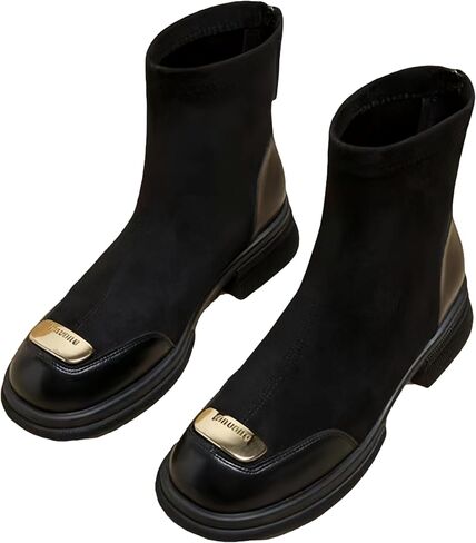 Women's fashionable thick-soled chunky boots - with a soft and seamless upper and an elegant, exquisite and anti-slip sole. in Saudi Arabia