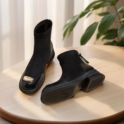 Women's fashionable thick-soled chunky boots - with a soft and seamless upper and an elegant, exquisite and anti-slip sole. in Saudi Arabia