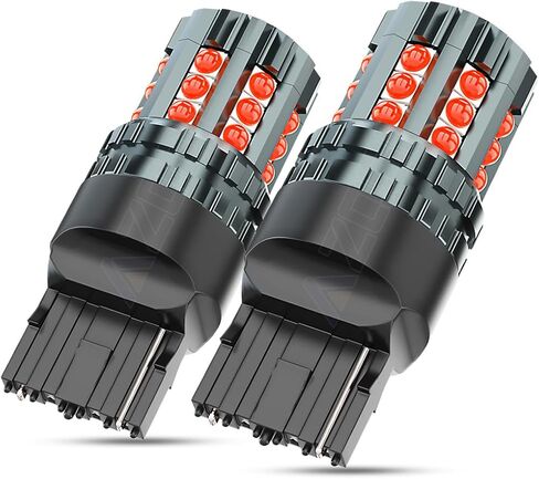 Red 7443 LED Brake Tail Lights Compatible with Toyota Tacoma 2016 2017 2018 2019 2020 2021, T20 7444 7440 Replacement Bulbs, 300% Brightness, Built In Resistor CANBUS Error Free, Plug and Play, 2PCS in Kuwait
