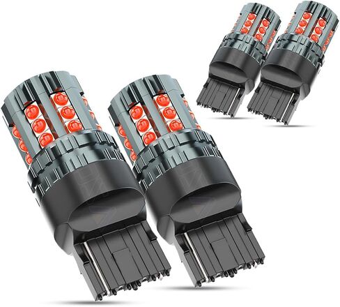 Red 7443 LED Brake Tail Lights Compatible with Toyota Tacoma 2016 2017 2018 2019 2020 2021, T20 7444 7440 Replacement Bulbs, 300% Brightness, Built In Resistor CANBUS Error Free, Plug and Play, 2PCS in Kuwait