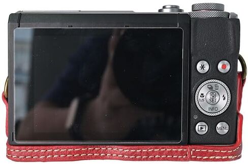 حافظة G7 X III/II، حافظة كاميرا من جلد الليتشي الرجعية لكامل الجسم لهاتف Canon PowerShot G7 X Mark III/II مع حزام للرقبة (أحمر) in Kuwait