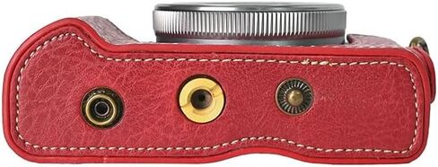 حافظة G7 X III/II، حافظة كاميرا من جلد الليتشي الرجعية لكامل الجسم لهاتف Canon PowerShot G7 X Mark III/II مع حزام للرقبة (أحمر) in Kuwait