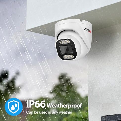 كاميرا POE IP خارجية بدقة 8 ميجابكسل، عدسة بزاوية واسعة 2.8 مم 110 درجة، رؤية ليلية ملونة ذكية للكشف عن الإنسان، ميكروفون مدمج، حافظة معدنية كاملة IP66 مقاومة للماء للمراقبة المنزلية in Kuwait