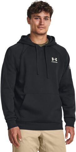 سترة بغطاء رأس بعلم الحرية للرجال من Under Armour، (011) رمادي فاتح منقط / / أسود، 3X-Large in Kuwait