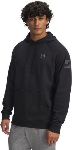 سترة بغطاء رأس بعلم الحرية للرجال من Under Armour، (011) رمادي فاتح منقط / / أسود، 3X-Large in Kuwait