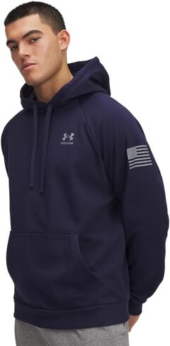 سترة بغطاء رأس بعلم الحرية للرجال من Under Armour، (011) رمادي فاتح منقط / / أسود، 3X-Large in Kuwait