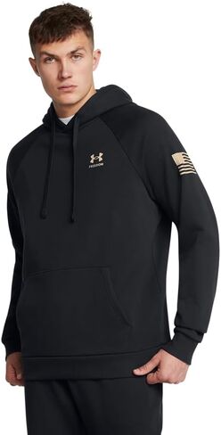 سترة بغطاء رأس بعلم الحرية للرجال من Under Armour، (011) رمادي فاتح منقط / / أسود، 3X-Large in Kuwait