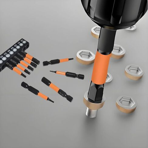 Hex Head Allen Wrench Drill Bit Set 20pcs (Metric&SAE), 1/4" Hex-Shank S2 Steel Hex Bits Set, CNC Machined Tips with Magnetism, 2" Long with Storage Box in Saudi Arabia