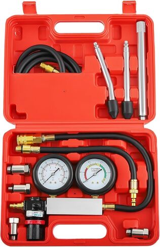 maXpeedingrods Engine Compression Tester Kit, Manual Pressure Release, 2-3/4 in. Bourdon Tube Gauge, Quick-Disconnect Coupler, Threaded Adapters for Motorcycles, Marine and Small Engines in Kuwait
