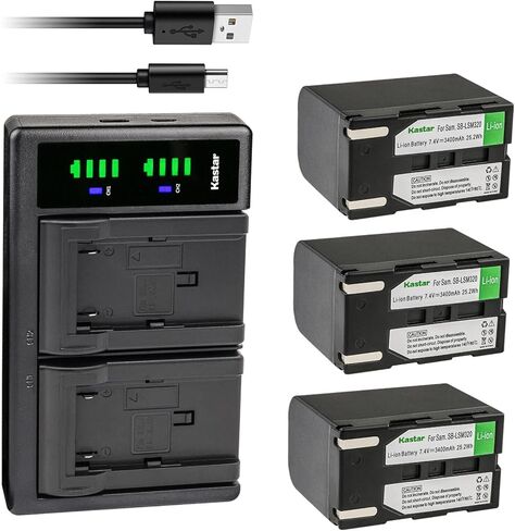 Kastar 2-Pack SB-LSM320 Battery and LTD2 USB Charger Compatible with Samsung SC-D362, SC-D363, SC-D364, SC-D365, SC-D366, SC-D371, SC-D372, SC-D375, SC-D453, SC-D455, SC-D457, SC-D557, SC-D653 Camera in Saudi Arabia