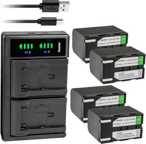 Kastar 2-Pack SB-LSM320 Battery and LTD2 USB Charger Compatible with Samsung SC-D362, SC-D363, SC-D364, SC-D365, SC-D366, SC-D371, SC-D372, SC-D375, SC-D453, SC-D455, SC-D457, SC-D557, SC-D653 Camera in Saudi Arabia