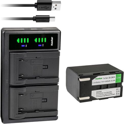 Kastar 2-Pack SB-LSM320 Battery and LTD2 USB Charger Compatible with Samsung SC-D362, SC-D363, SC-D364, SC-D365, SC-D366, SC-D371, SC-D372, SC-D375, SC-D453, SC-D455, SC-D457, SC-D557, SC-D653 Camera in Saudi Arabia