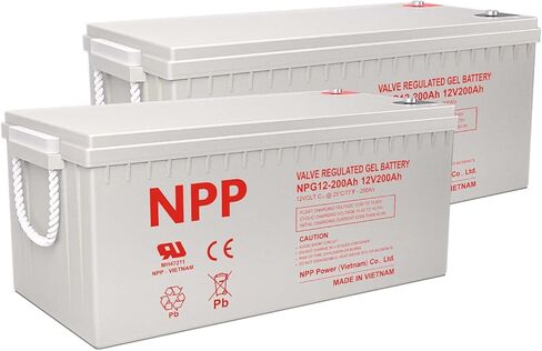 NPP NPG12-150Ah(2 Pcs) 12V 150Ah Rechargeable Gel Battery with Button Style Terminals SLA Storage Deep Cycle Battery for Off Grid Solar System in Saudi Arabia