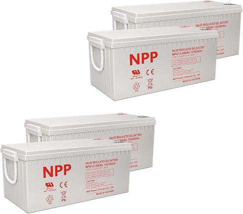 NPP NPG12-150Ah(2 Pcs) 12V 150Ah Rechargeable Gel Battery with Button Style Terminals SLA Storage Deep Cycle Battery for Off Grid Solar System in Saudi Arabia