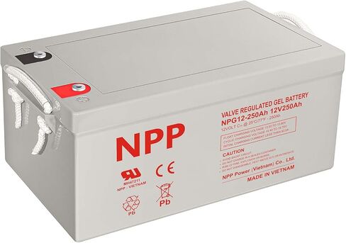 NPP NPG12-150Ah(2 Pcs) 12V 150Ah Rechargeable Gel Battery with Button Style Terminals SLA Storage Deep Cycle Battery for Off Grid Solar System in Saudi Arabia