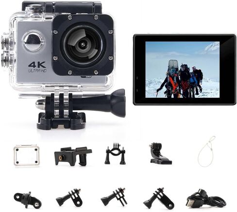 كاميرا الحركة لـ Yamaha XT1200ZE Super Tenere، مع دعم تسجيل 4K، كاميرا دراجة نارية خوذة رياضية EIS، تسجيل حلقي، فاصل زمني، تشغيل، B رمادي in Kuwait