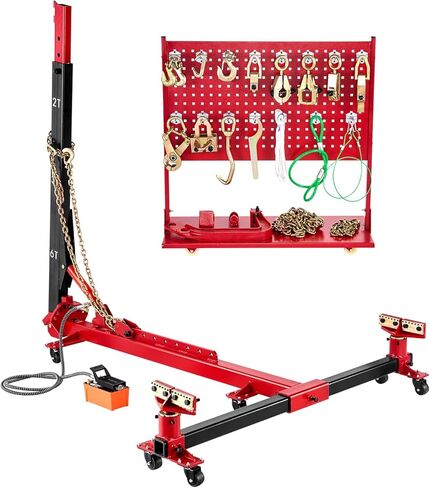 VEVOR Auto Body Frame Puller Straightener, 6T Tension Car Body Repair Equipment with 3T Airbag Jack & 6000PSI Hydraulic Foot Pump, Include 16 Straightening Tools, for Auto Repair Shop Sedan SUV Pickup in Saudi Arabia