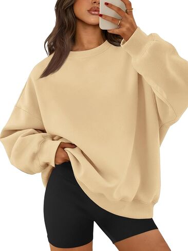 Athmile sweatshirt كبير الحجم للنساء Crewneck Fleece Long Sleeve Pullover Hoodies Tops Fall Fashits Admits Clothes 2025 in Saudi Arabia