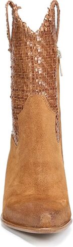 Sam Edelman Tracy Off White Stacked Heel Pointed Toe Pull On Western Boots in Saudi Arabia