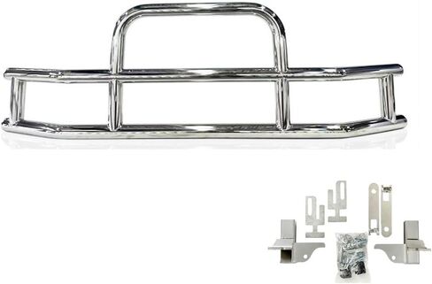 Mytee Products Small Model Deer Grille Guard Compatible for T660 (2007-2021) with Brackets - 84-2/5"x10"x25-1/2" Heavy Duty Polished Stainless Steel Grille Guard for Trucks in Kuwait