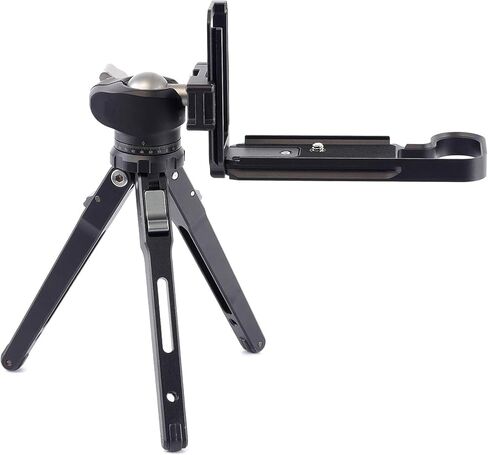 دعامة تثبيت على شكل حرف L سريعة الفك لكاميرا Hasselblad X2D/X2DII 100C، حامل دعم لوحة L عمودي أفقي من الألومنيوم متوافق مع رأس كرة ثلاثي القوائم قياسي من Arca (أسود) in Saudi Arabia