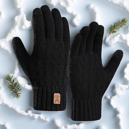 Touchscreen Winter Gloves for Men Women Warm Thermal Knit Gloves for Driving Running Hiking in Saudi Arabia