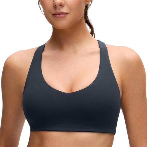 حمالات صدر رياضية من CRZ YOGA Butterluxe Racerback للنساء - رقبة على شكل حرف V داعمة ومبطنة لاسلكية لليوجا الرياضية in Kuwait