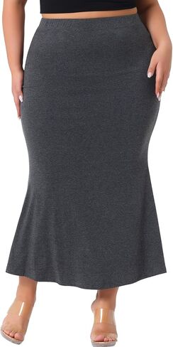Agnes Orinda Plus Size Skirt for Women Pack Mermaid High Weist Hight Bodycon Long Varts in Saudi Arabia