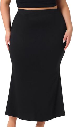 Agnes Orinda Plus Size Skirt for Women Pack Mermaid High Weist Hight Bodycon Long Varts in Kuwait
