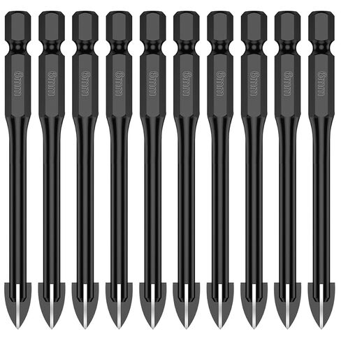 10/12/15/20Pcs Tile Porcelain Drill Bit 6mm Alloy Drill Bits Full-Grinding Glass Marble Drill Set Electric Screwdriver Bits Metal Hole Saw Drilling Tool for Tile Porcelain Glass Mirror in Saudi Arabia