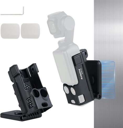 حامل مغناطيسي AMBITFUL لجيب DJI Osmo 3، متوافق مع Xtra Muse، حامل قابل للتعديل 180 درجة مع برغي حامل ثلاثي مدمج، محول حافظة حماية للأسطح الرأسية وسطح المكتب، أسود (DPMM-01) in Saudi Arabia