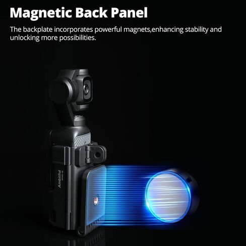 حامل مغناطيسي AMBITFUL لجيب DJI Osmo 3، متوافق مع Xtra Muse، حامل قابل للتعديل 180 درجة مع برغي حامل ثلاثي مدمج، محول حافظة حماية للأسطح الرأسية وسطح المكتب، أسود (DPMM-01) in Saudi Arabia