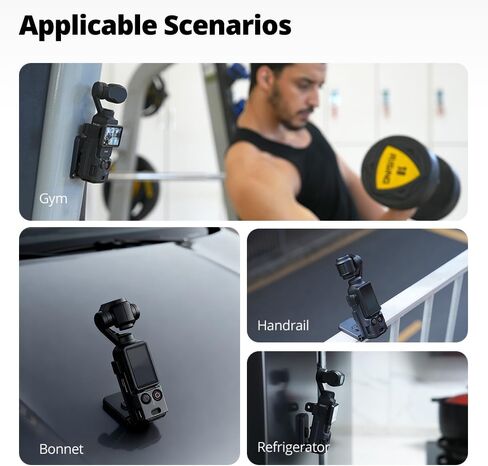 حامل مغناطيسي AMBITFUL لجيب DJI Osmo 3، متوافق مع Xtra Muse، حامل قابل للتعديل 180 درجة مع برغي حامل ثلاثي مدمج، محول حافظة حماية للأسطح الرأسية وسطح المكتب، أسود (DPMM-01) in Saudi Arabia