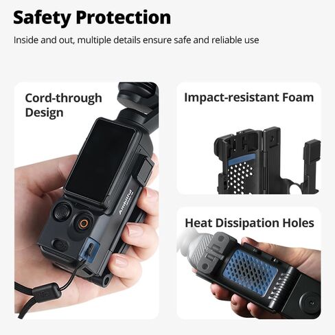 حامل مغناطيسي AMBITFUL لجيب DJI Osmo 3، متوافق مع Xtra Muse، حامل قابل للتعديل 180 درجة مع برغي حامل ثلاثي مدمج، محول حافظة حماية للأسطح الرأسية وسطح المكتب، أسود (DPMM-01) in Saudi Arabia