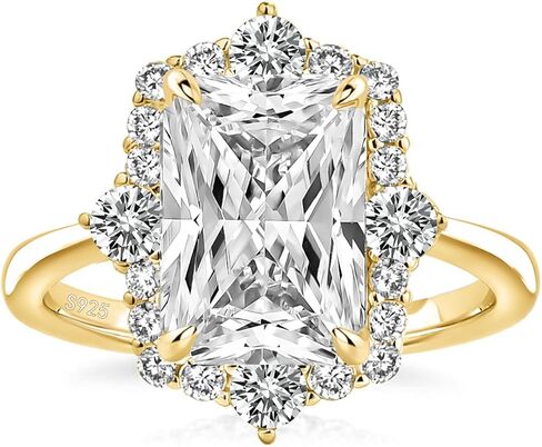 3.0T HALO خاتم خطوبة متقطعة للنساء ، حلقة الوعد الفضية Solitaire Sterling لحفل الزفاف ، السفر ، يوميًا in Kuwait